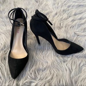 Black Double Wrap Ankle Strap JustFab Heels